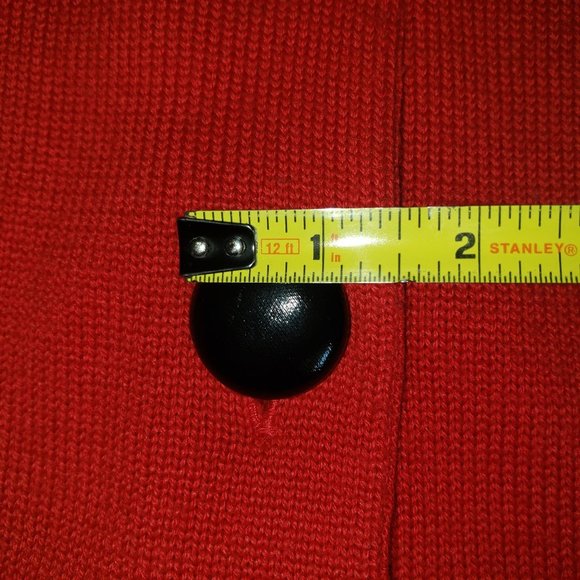 Style & Co Petite Red Short Sleeved Sweater Size S Wool Blend Full Button - Picture 9 of 9